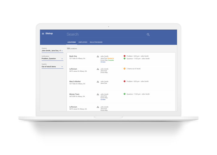 Bishop supervisor dashboard